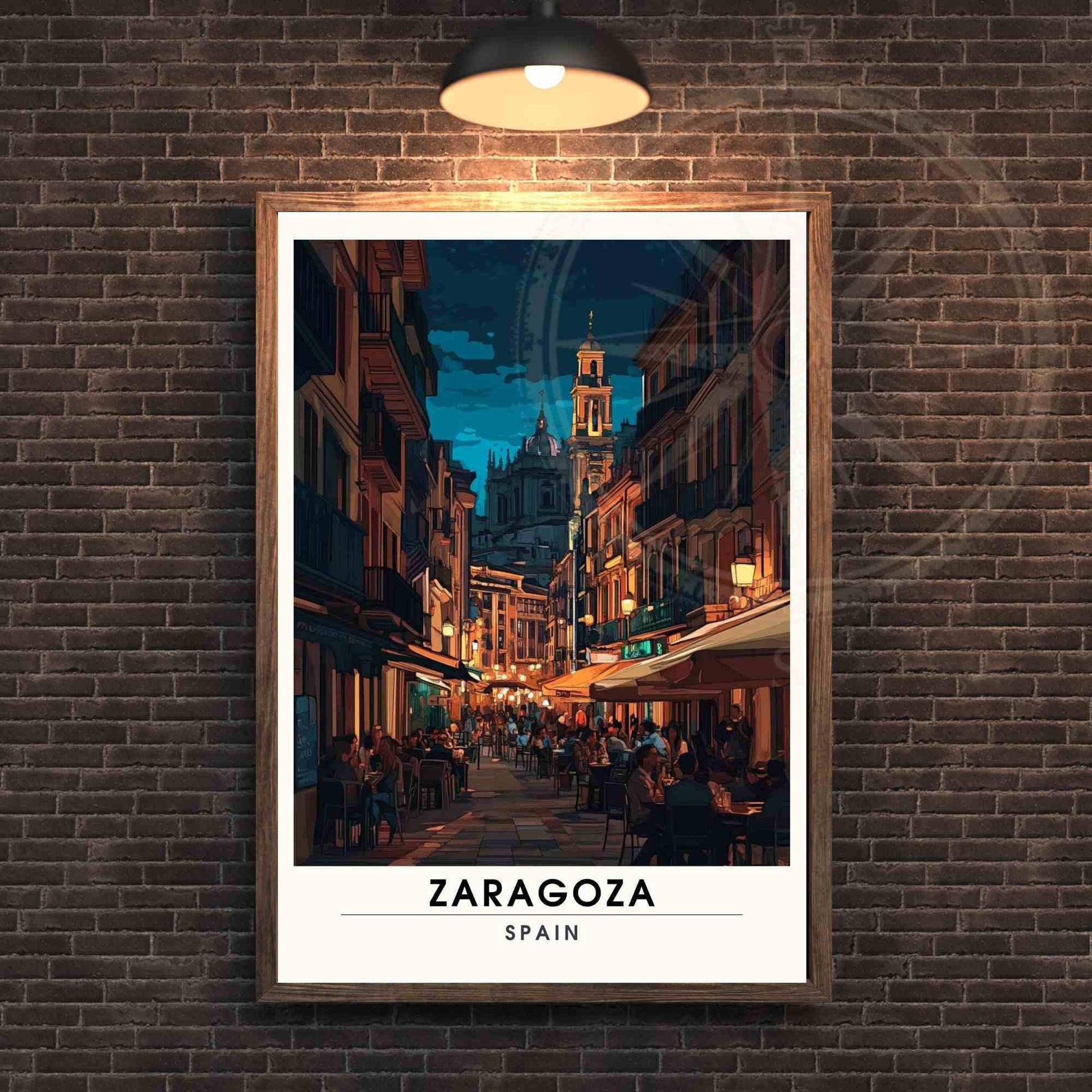 Affiche de voyage Saragosse | Impression Saragosse, Espagne - La nuit