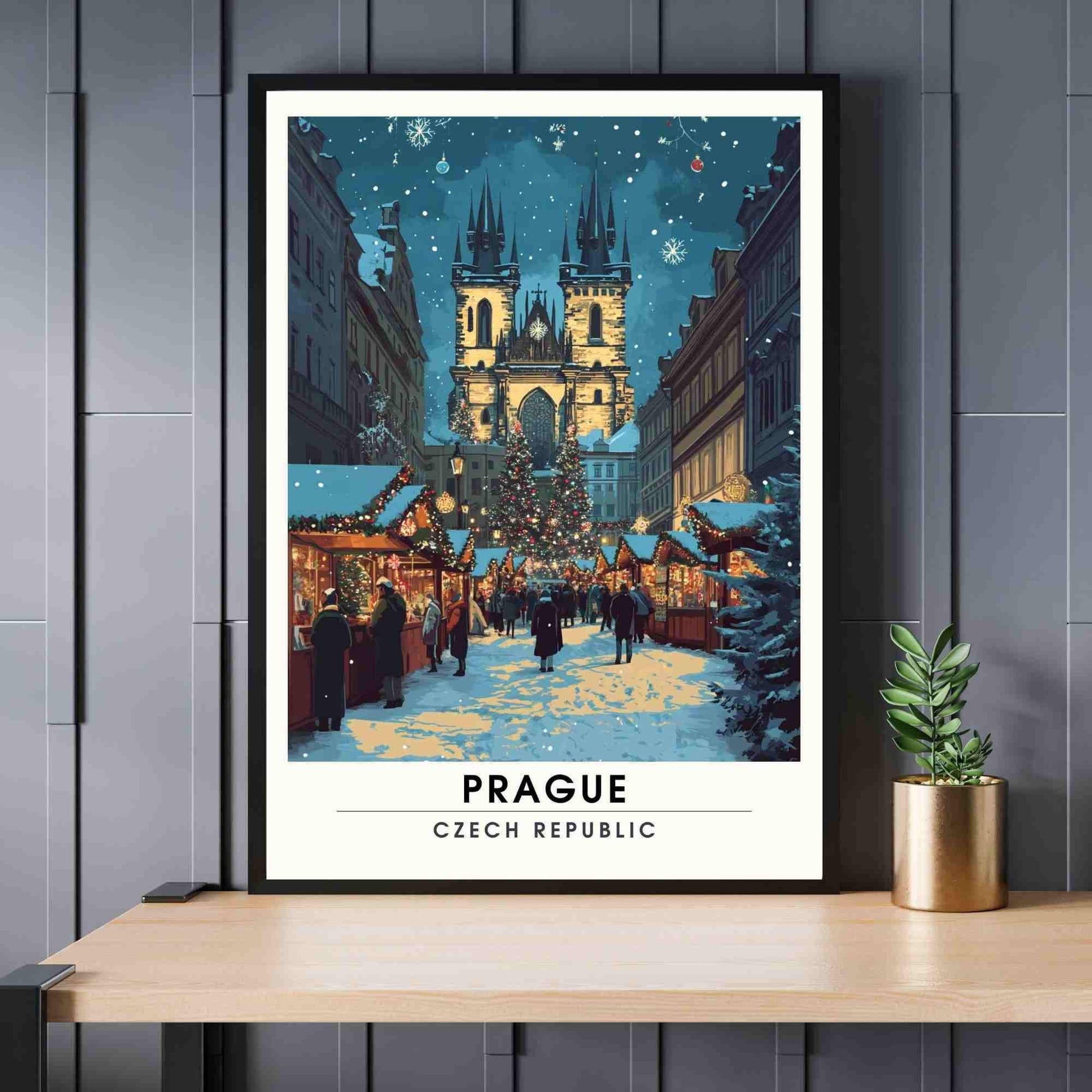 Prague Christmas Poster | Prague print - Czech Republic poster