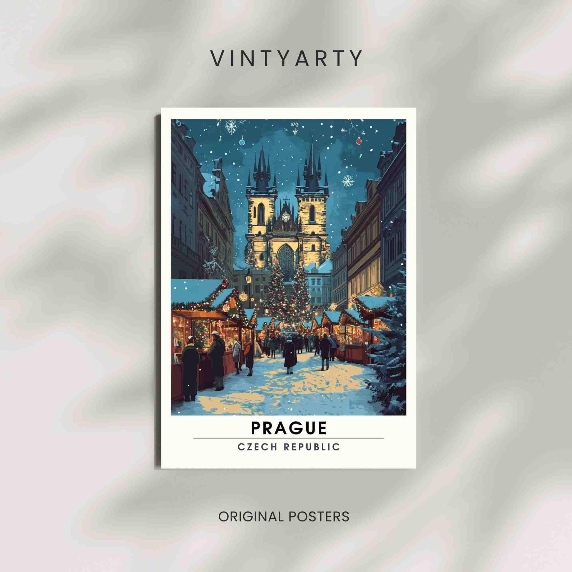 Prague Christmas Poster | Prague print - Czech Republic poster