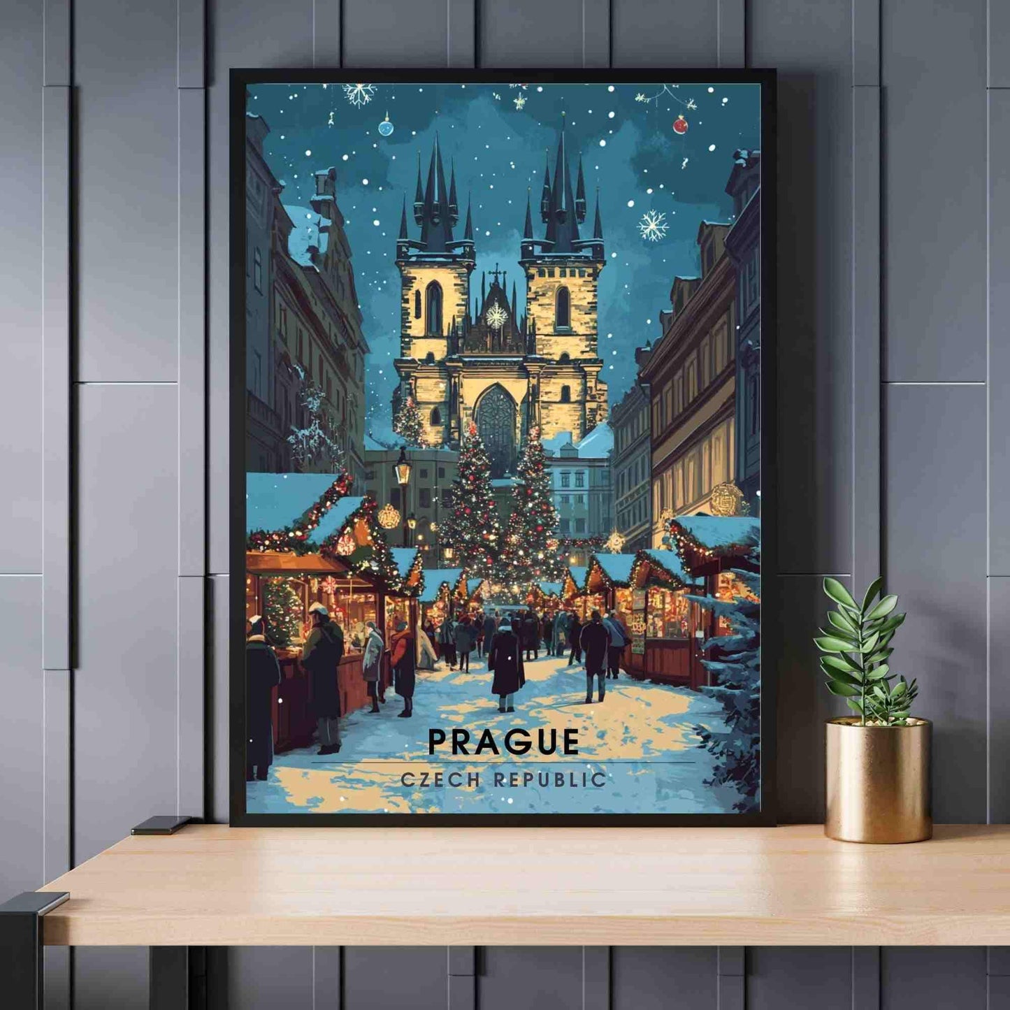 Affiche de noël Prague