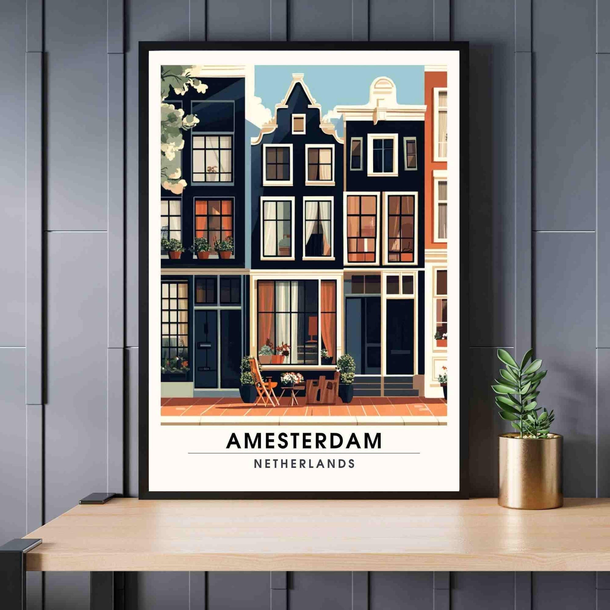 Amsterdam Poster | Amsterdam travel Print, Netherlands