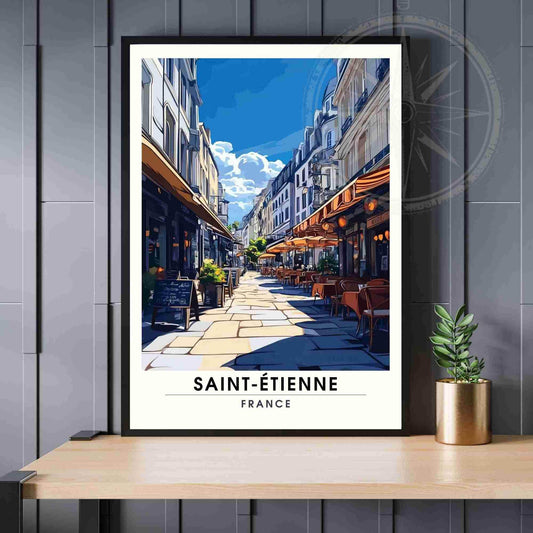 Affiche Saint-Étienne | Impression Saint-Étienne, France - Dans les rues de la ville