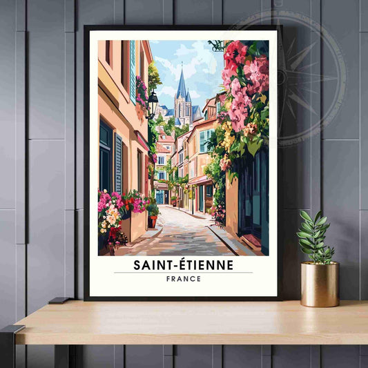 Affiche Saint-Étienne | Impression Saint-Étienne, France - Dans les rues de la ville