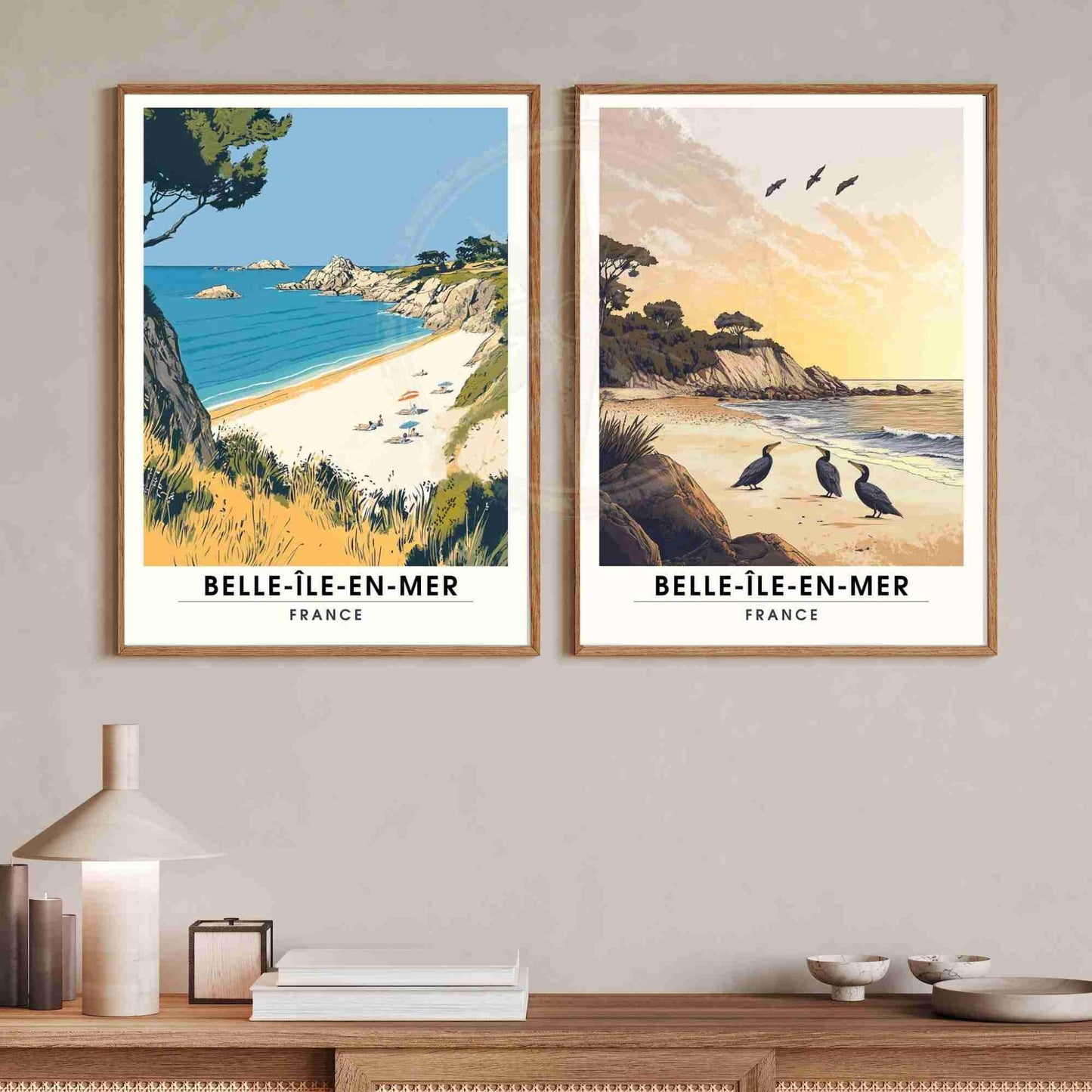 Affiche Belle-Île-en-Mer | Impression Belle-Île-en-Mer, France - Poster Plage de Baluden