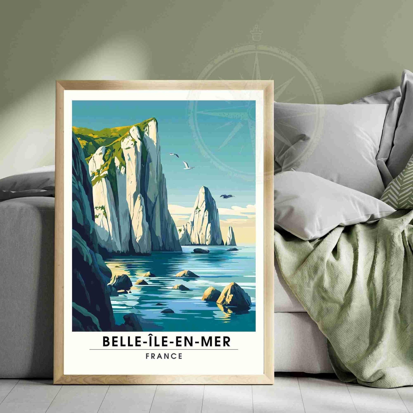 Affiche Belle-Île-en-Mer | Impression Belle-Île-en-Mer, France - Aiguilles de Port-Coton