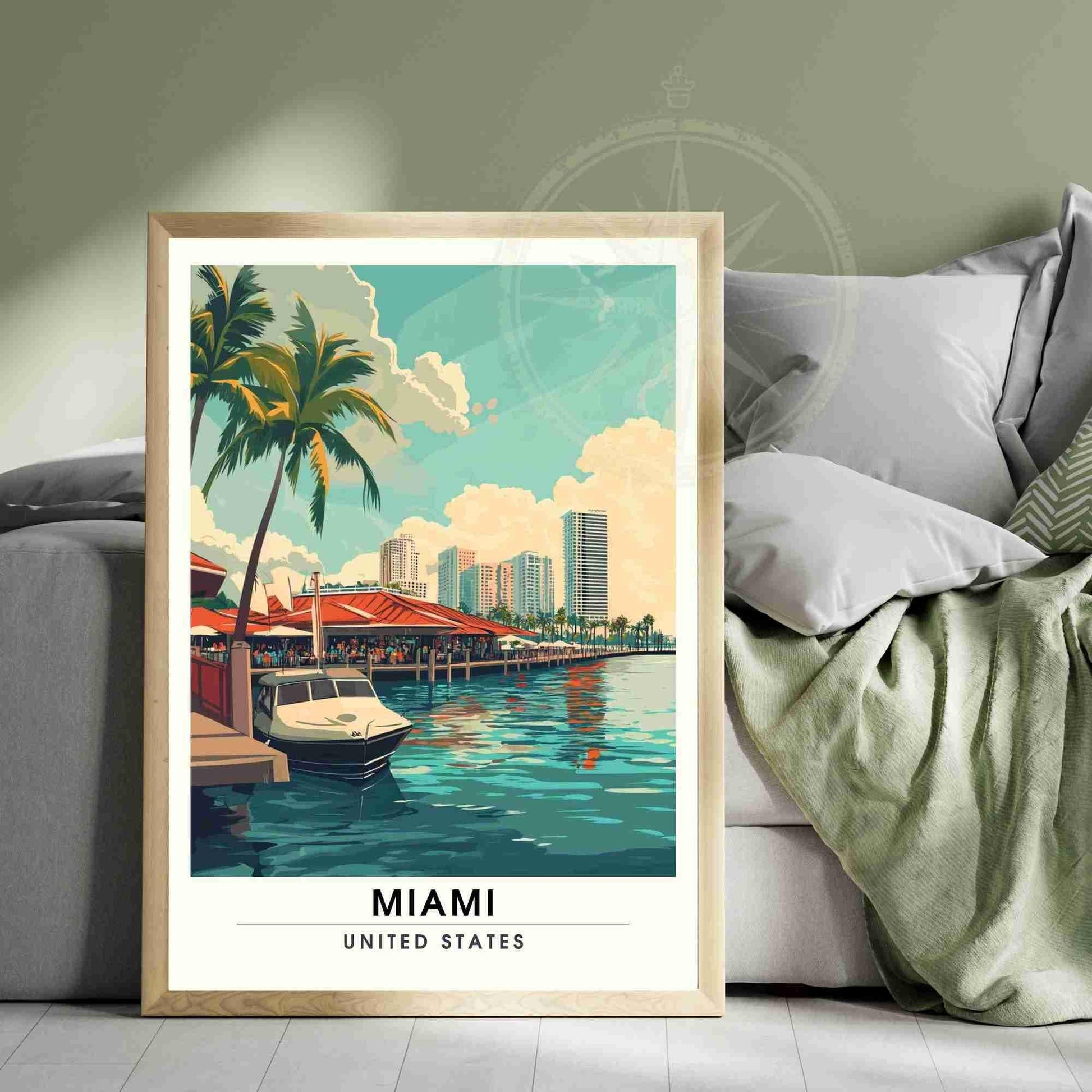 Miami Poster | Miami print, USA - Bayside Marketplace