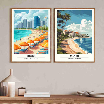 Miami Poster | Miami print, USA - Fisher Island