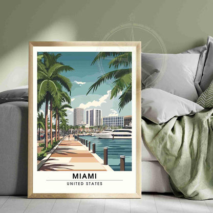 Miami Poster | Miami print, USA - Bayside Marketplace