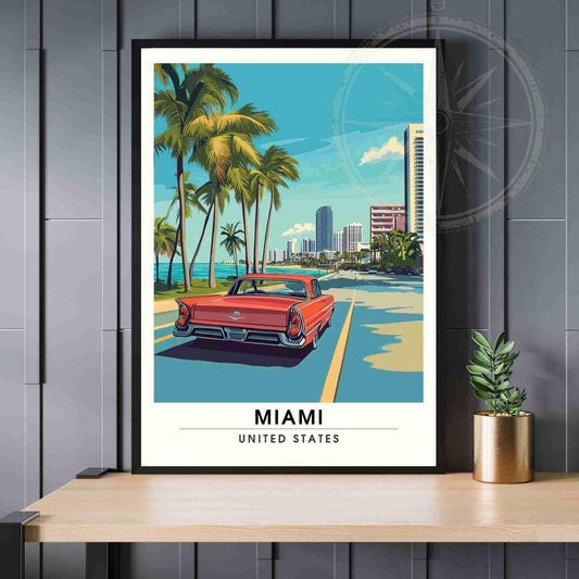 Miami Poster | Miami print, USA - Bayside Marketplace