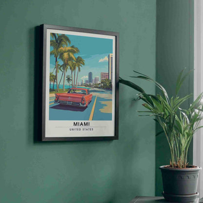 Miami Poster | Miami print, USA - Bayside Marketplace