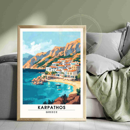 Karpathos Poster | Karpathos print, Greece