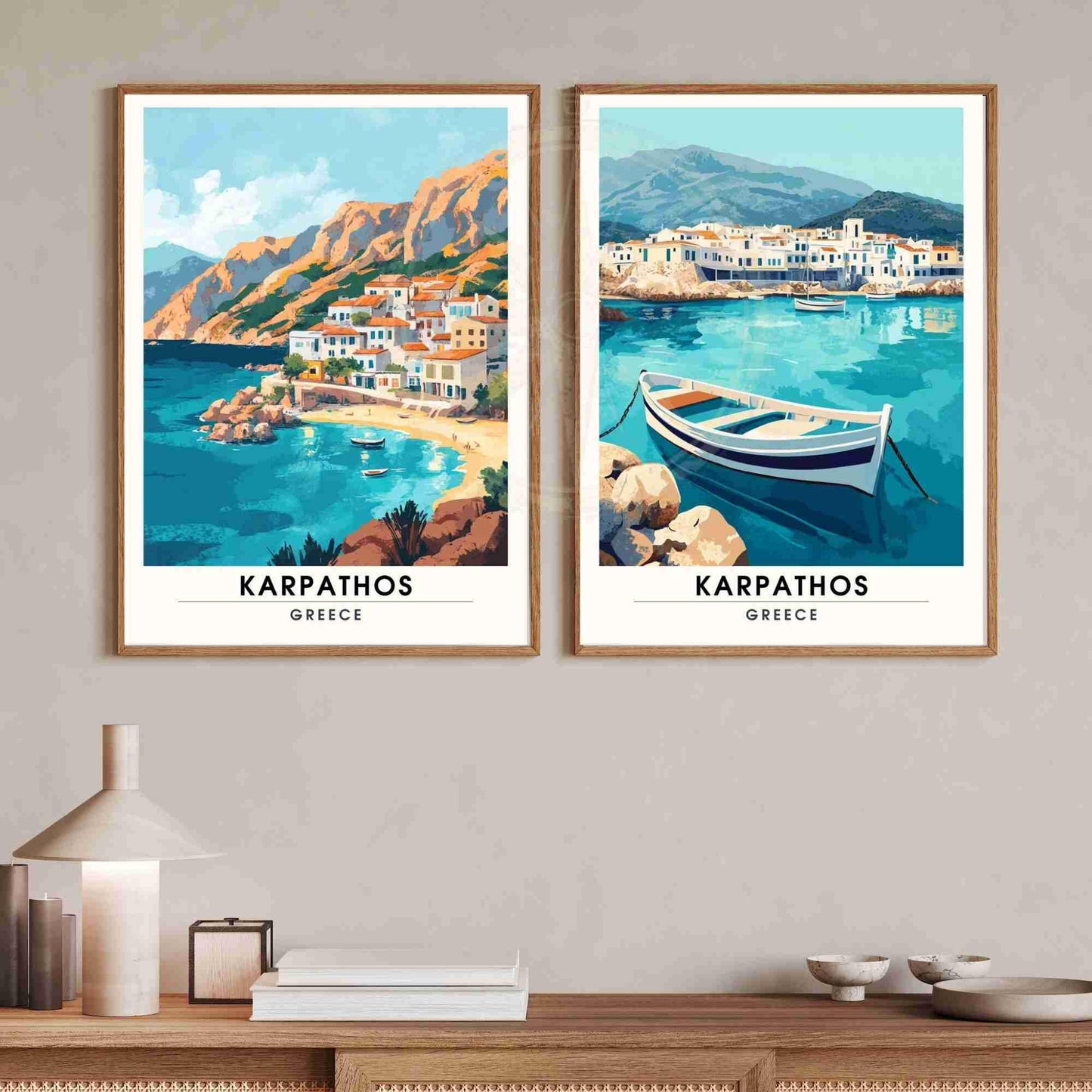 Affiche de voyage Karpathos | Impression Karpathos, Grèce