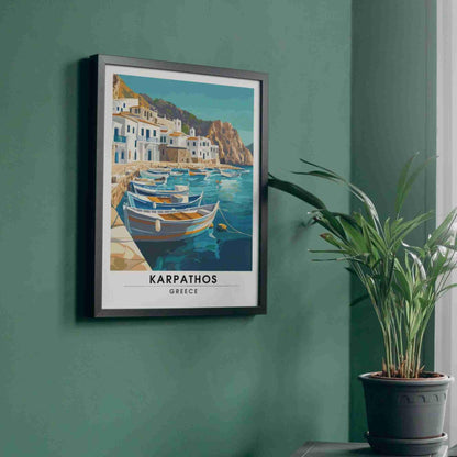 Affiche Karpathos | Impression de voyage Karpathos, Grèce - Vue sur le port