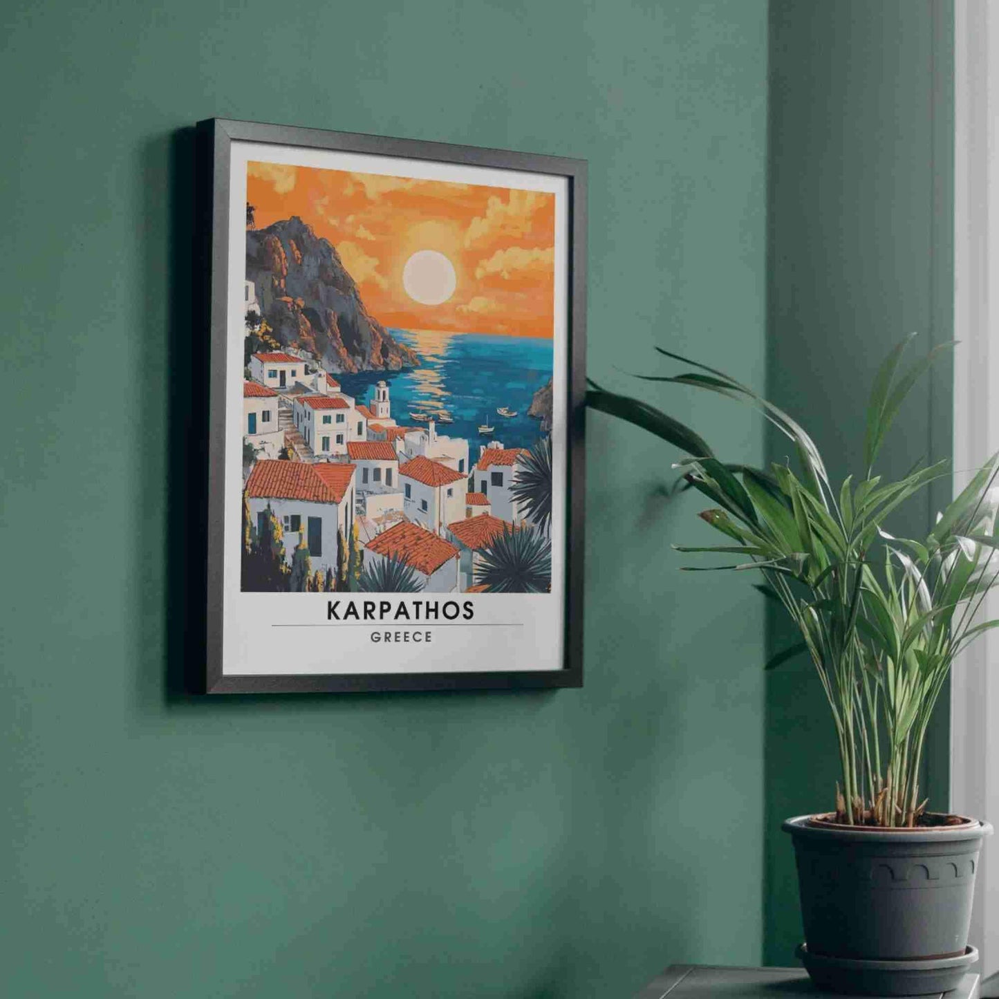 Karpathos Poster | Karpathos travel print, Greece - Sunset