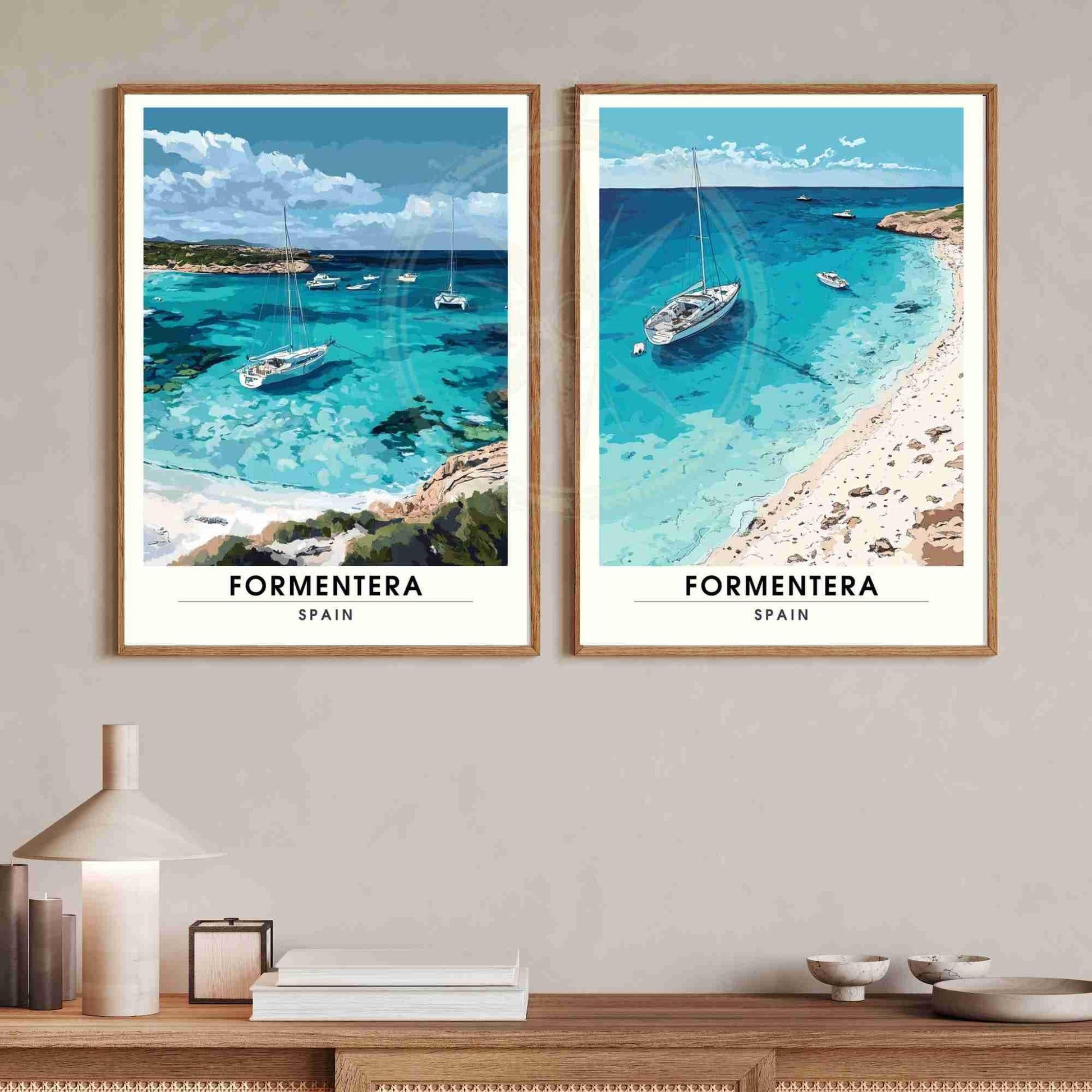 Affiche Formentera | Impression de voyage Formentera, Îles Baléares