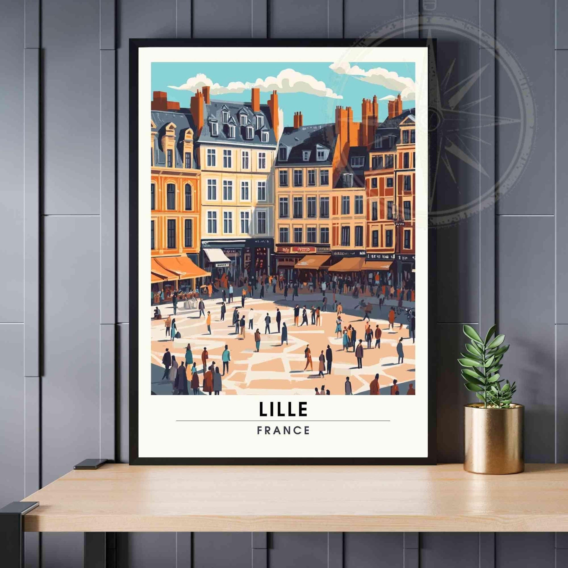 Affiche de voyage Lille | Impression Lille, France