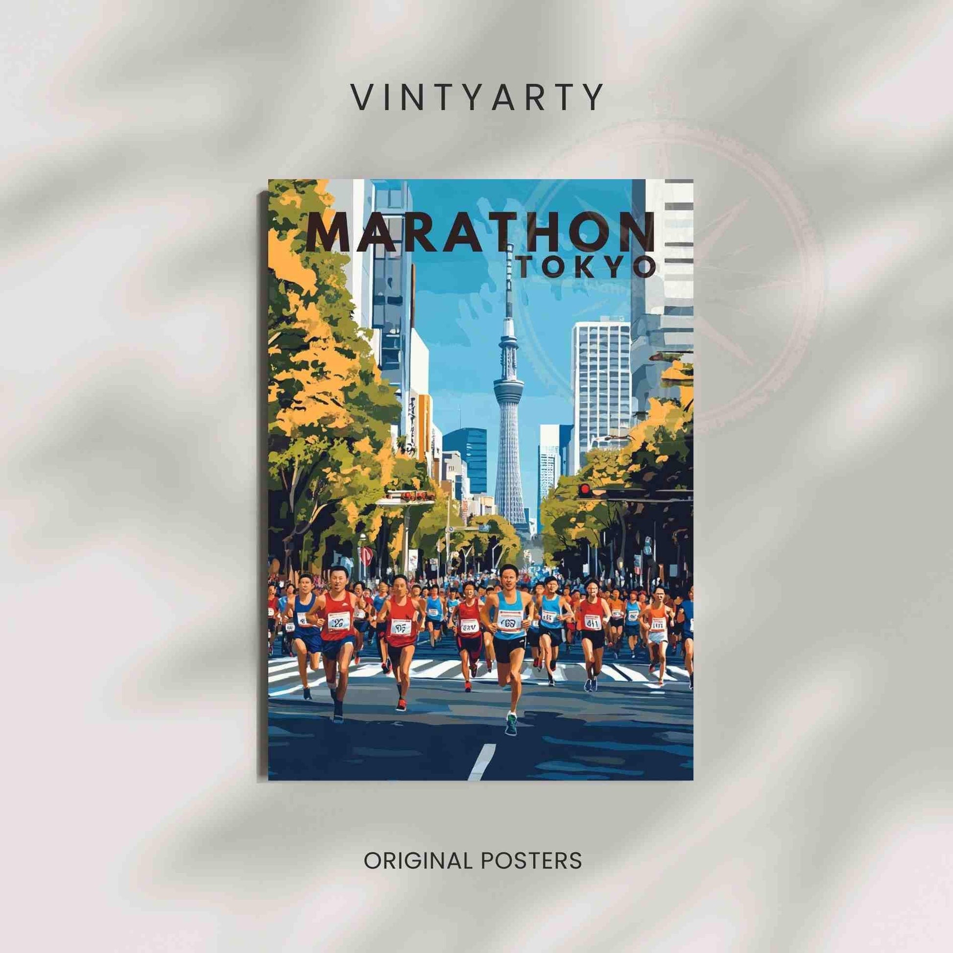 Affiche Marathon de Tokyo | Impression Marathon | Affiche Tokyo