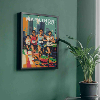 Affiche Marathon de Tokyo | Impression Marathon | Affiche de voyage Tokyo