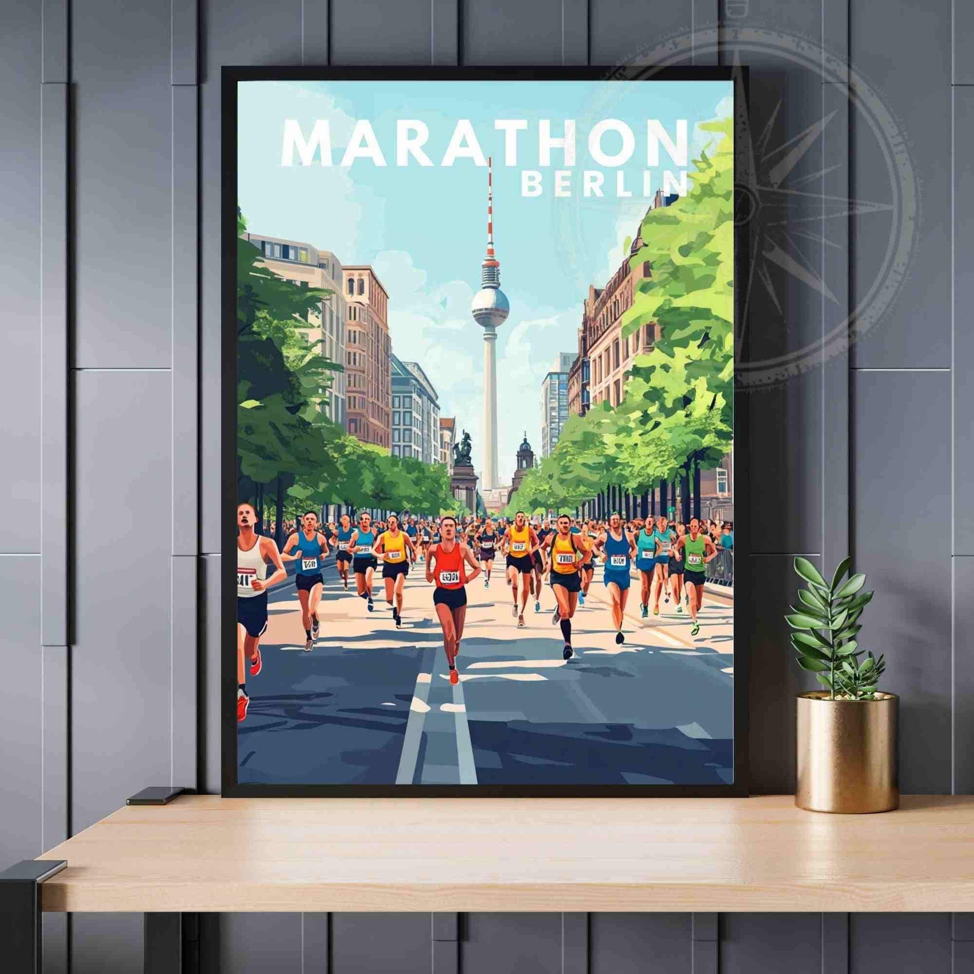 Affiche Marathon de Berlin | Impression Marathon | Affiche de voyage Berlin