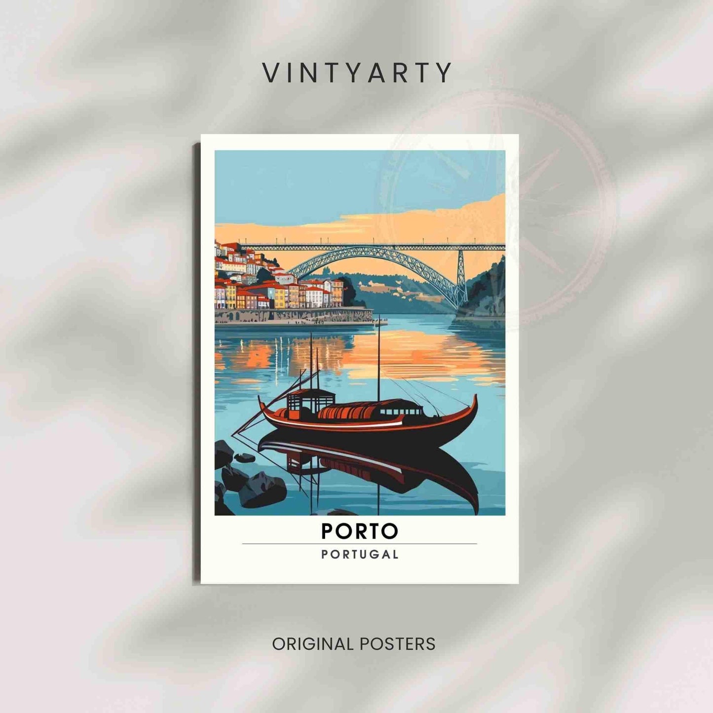 Affiche Porto | Impression de voyage Porto, Portugal - Pont Dom-Luís