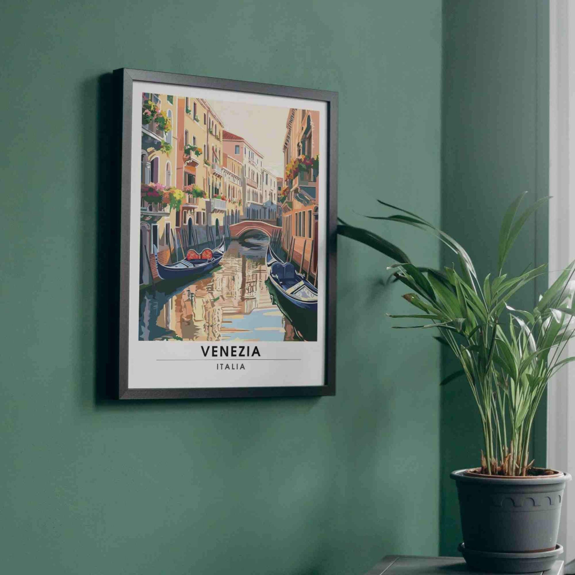 Venice Poster | Venice print, italy - Gondole