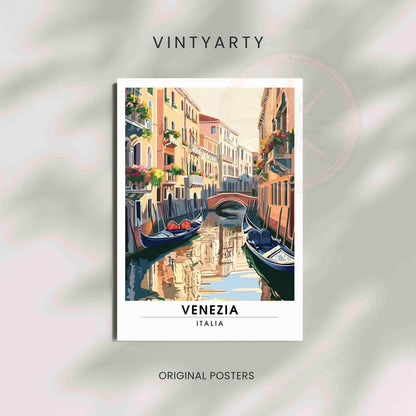 Affiche Venise | Impression Venise, Italie - Gondole