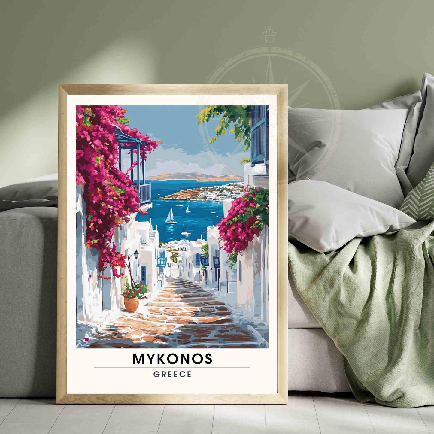 Affiche Mykonos | Impression Mykonos, Grèce - Les rues et les maisons de Mykonos