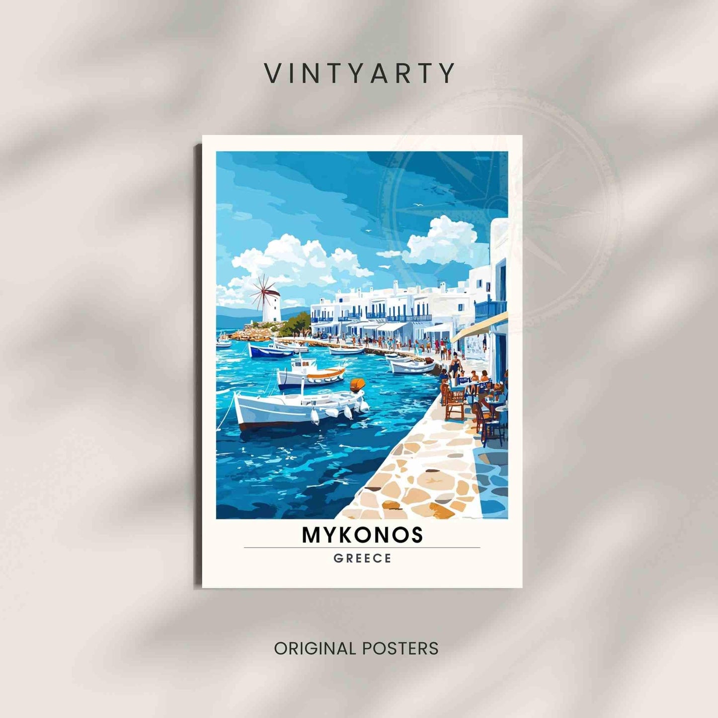 Affiche Mykonos | Impression Mykonos, Grèce - Port de plaisance