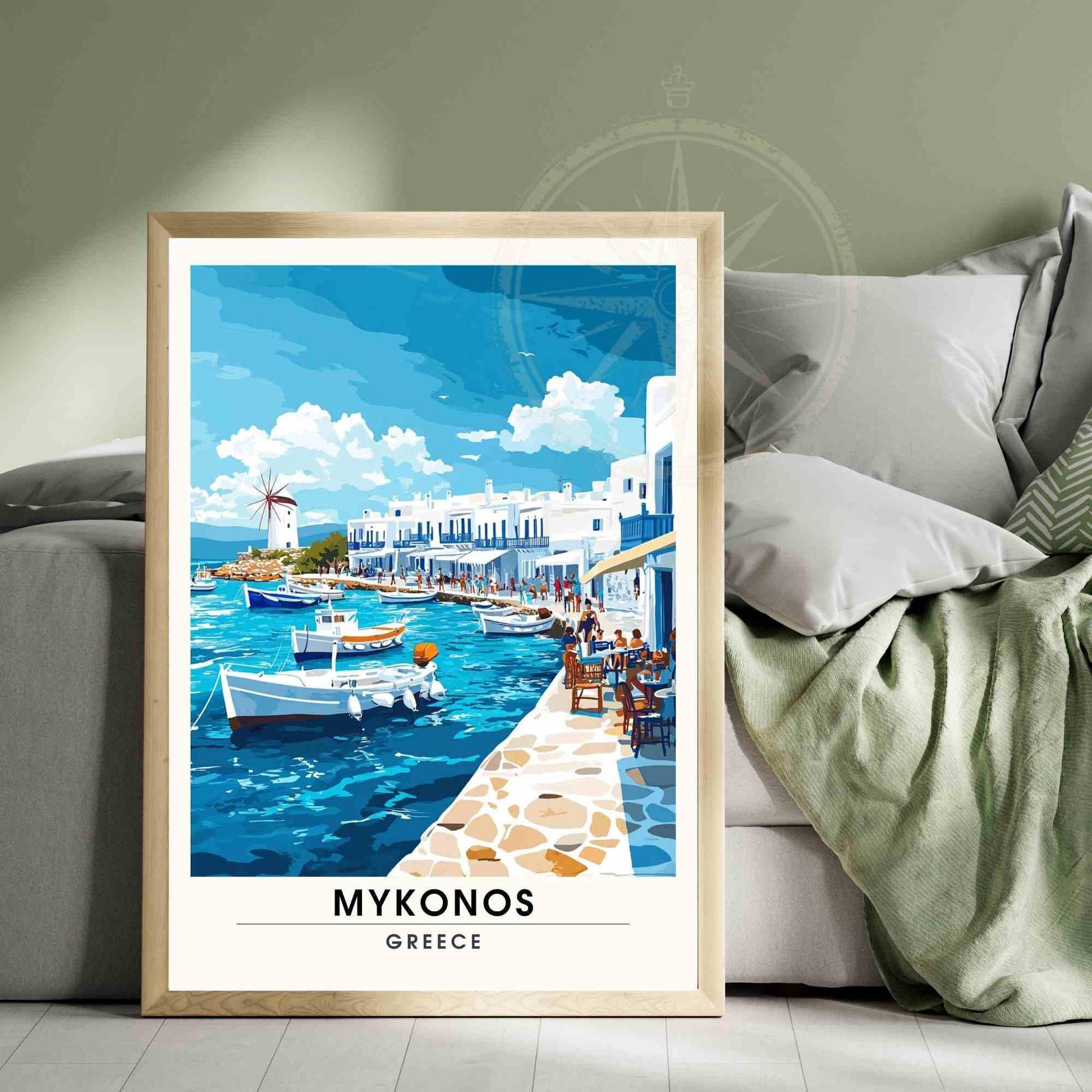 Affiche Mykonos | Impression Mykonos, Grèce - Port de plaisance