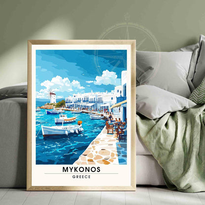 Affiche Mykonos | Impression Mykonos, Grèce - Port de plaisance