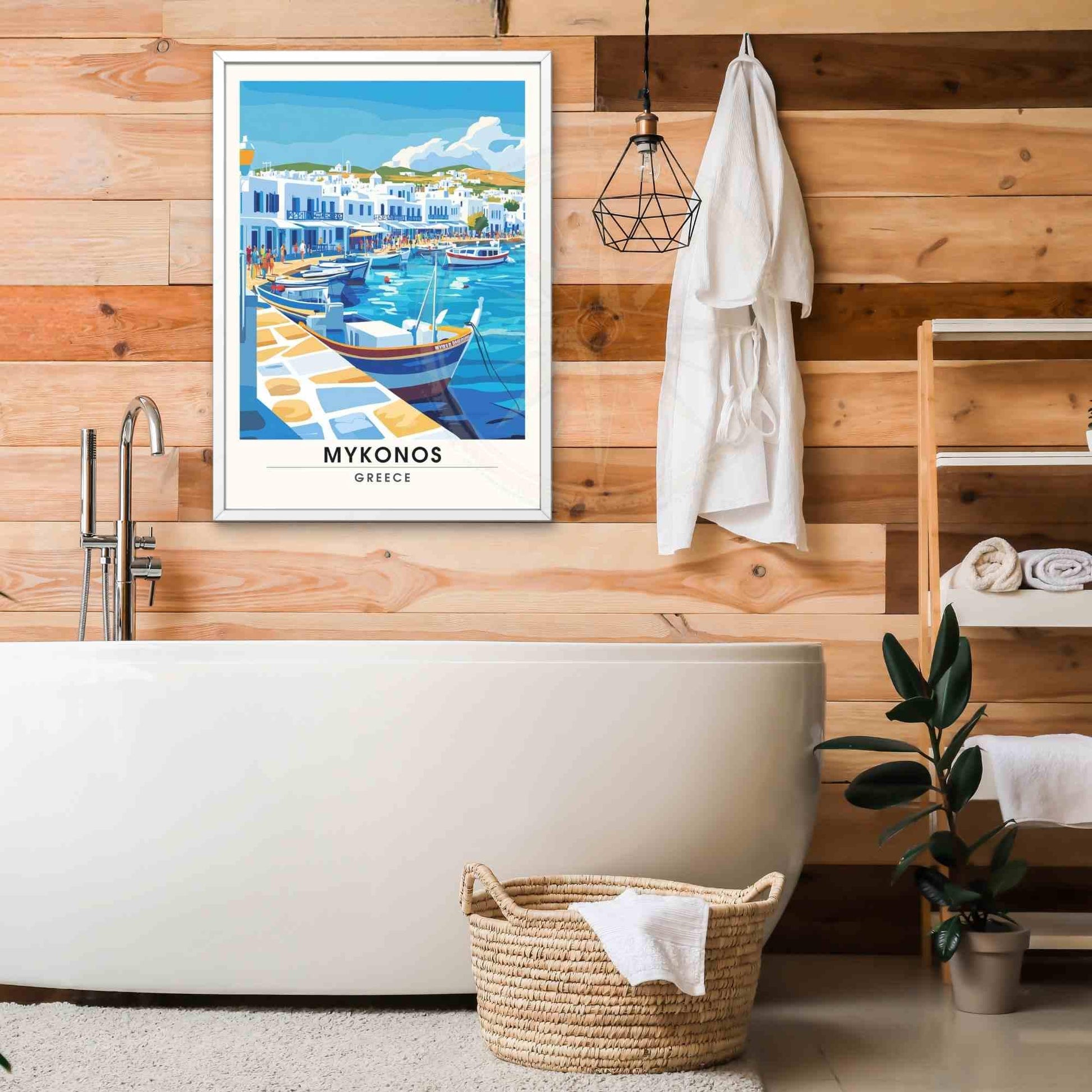 Affiche de voyage Mykonos | Impression Mykonos, Grèce - Port de plaisance