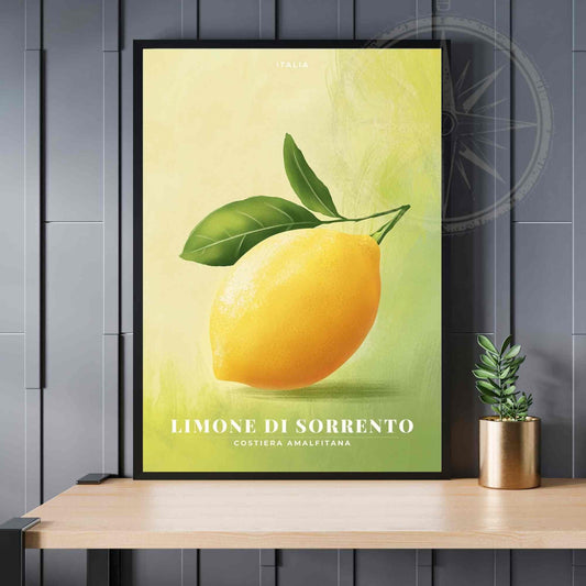 Sorrento lemon Poster | Sorrento print, Italy | Minimalist poster