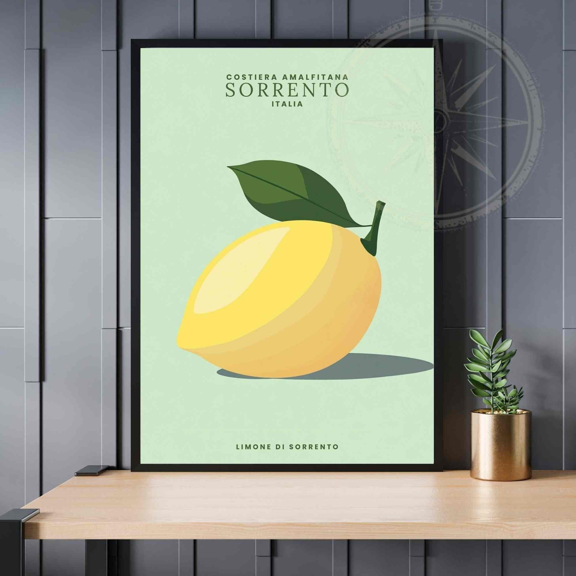 Poster al limone di Sorrento | Stampa di Sorrento, Italia | Poster minimalista