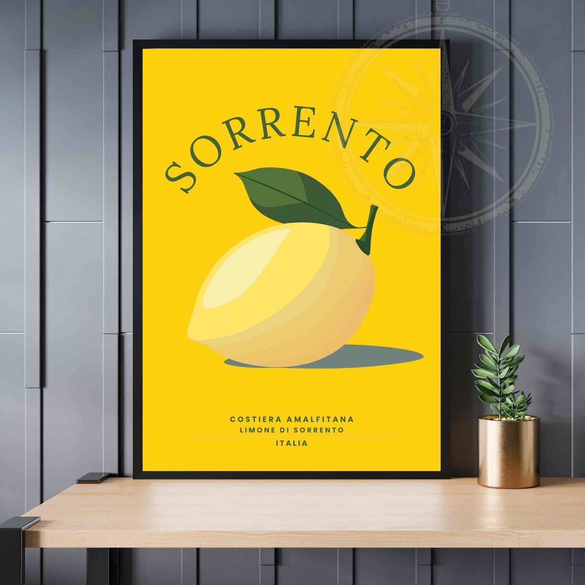 Affiche citron de Sorrente | Impression Sorrente | Affiche minimaliste