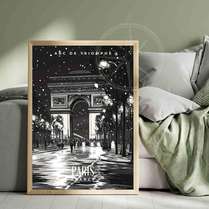 Affiche Paris | Impression Arc de Triomphe - Affiche noir et blanc