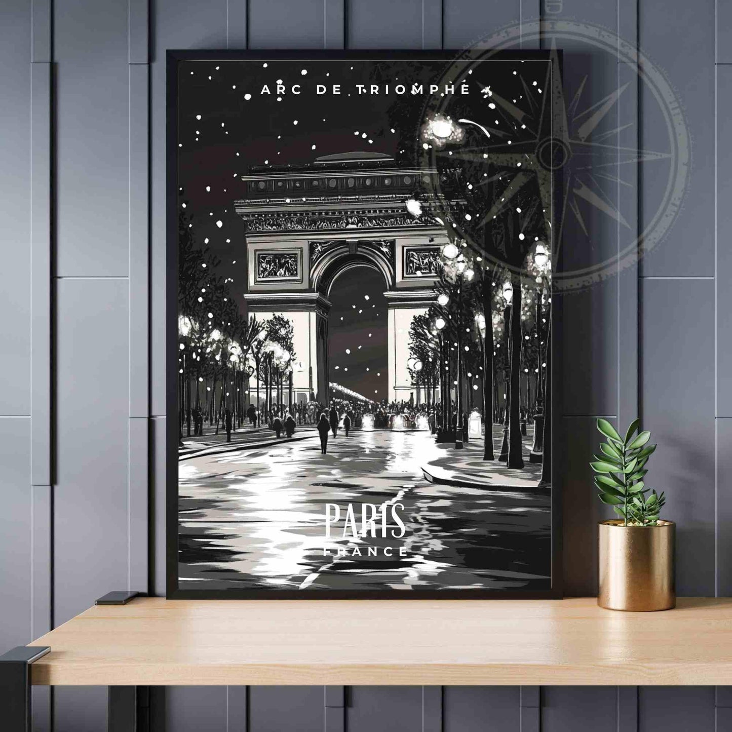 Affiche Paris | Impression Arc de Triomphe - Affiche noir et blanc