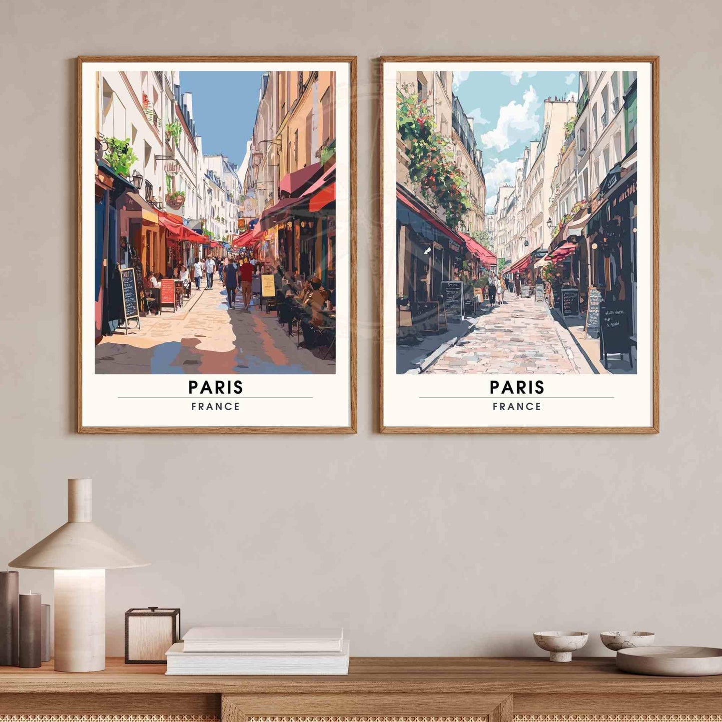 Affiche Paris | Impression de voyage Paris | Rue Mouffetard