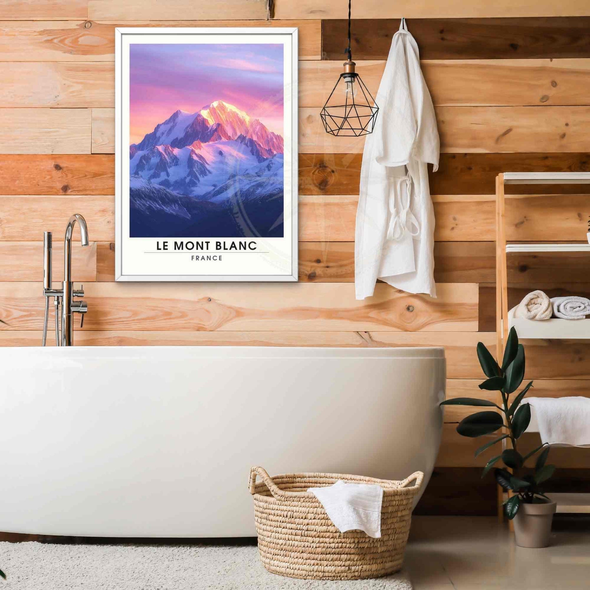 Affiche Le Mont Blanc | Impression Mont Blanc | Affiche Les Alpes - Au coucheur de soleil