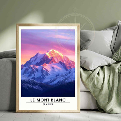 Affiche Le Mont Blanc | Impression Mont Blanc | Affiche Les Alpes - Au coucheur de soleil