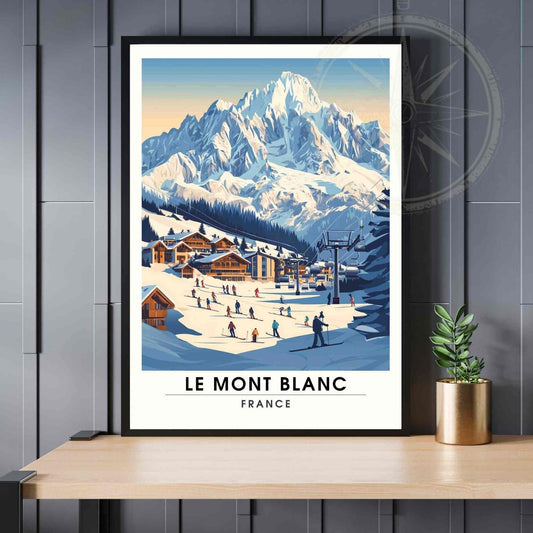 Affiche Le Mont Blanc | Impression Mont Blanc | Affiche Les Alpes - Ski et montagne