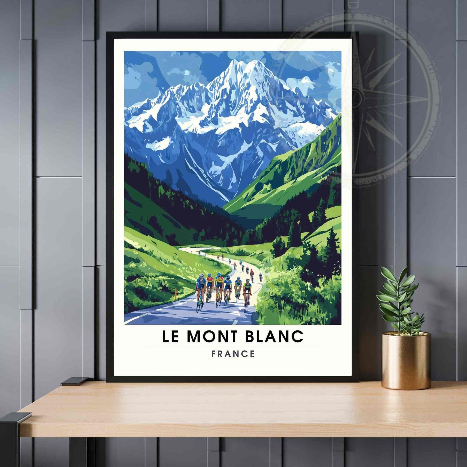 Affiche Le Mont Blanc | Impression Mont Blanc | Affiche Les Alpes - Tour de France