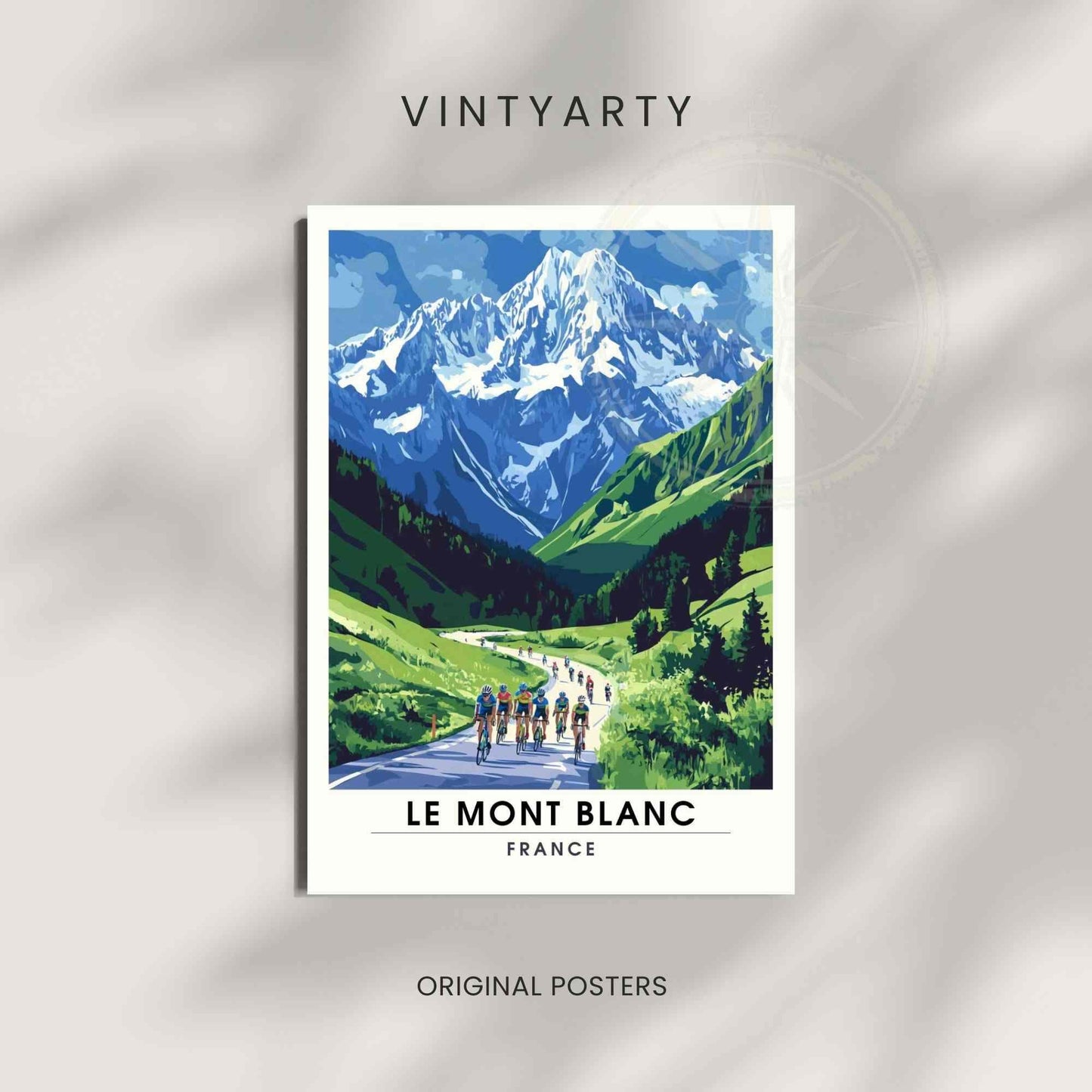 Affiche Le Mont Blanc | Impression Mont Blanc | Affiche Les Alpes - Tour de France