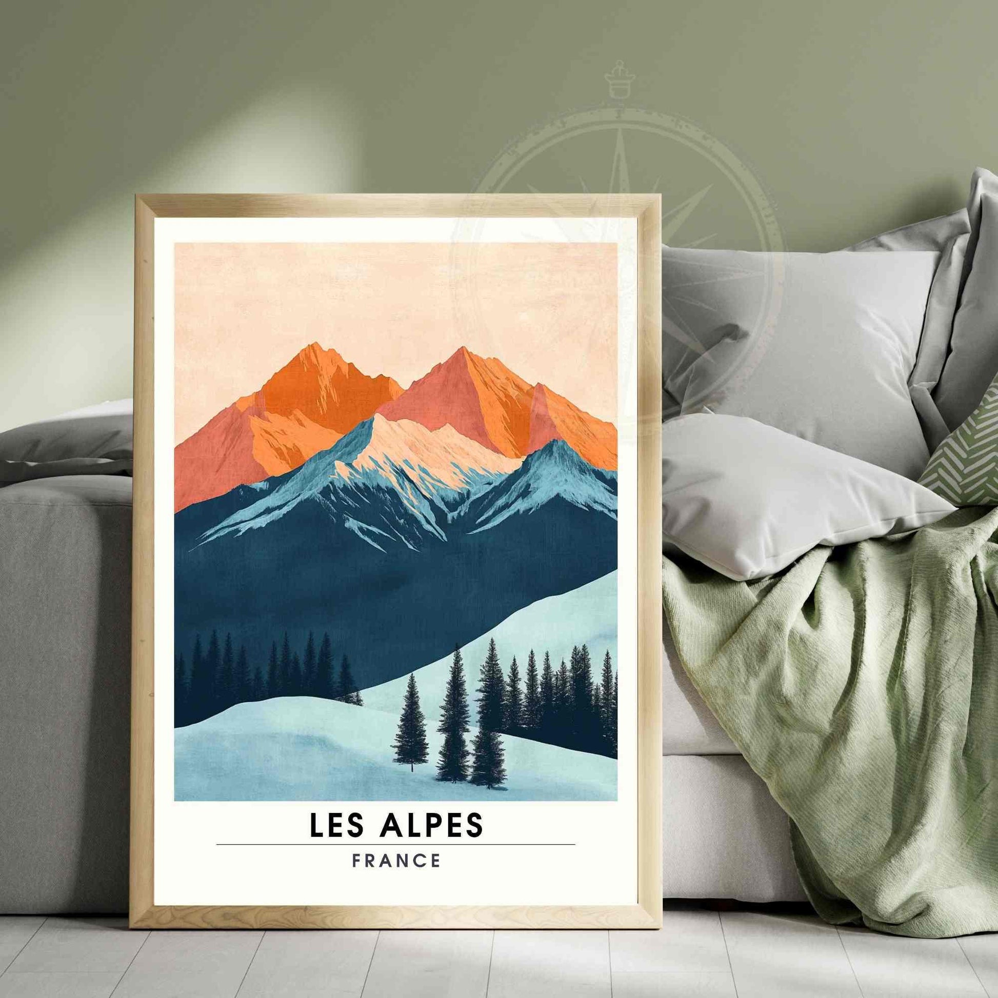 Affiche Les Alpes | Impression de voyage Les alpes | Affiche Montagne