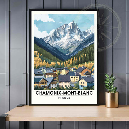 Affiche Chamonix-Mont-Blanc | Impression Mont Blanc | Affiche Les Alpes