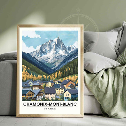 Affiche Chamonix-Mont-Blanc | Impression Mont Blanc | Affiche Les Alpes