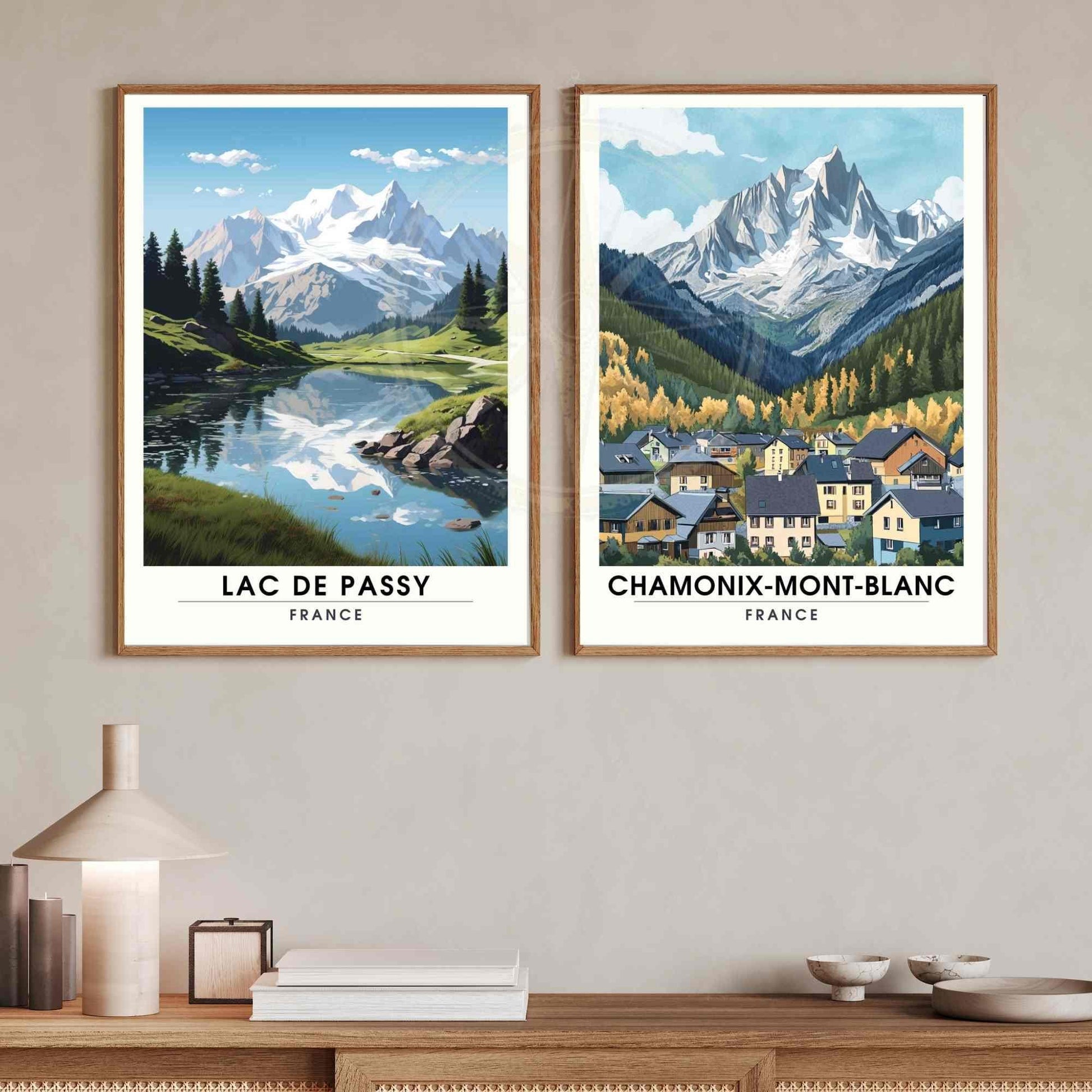 Affiche Chamonix-Mont-Blanc | Impression Mont Blanc | Affiche Les Alpes