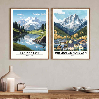 Affiche Chamonix-Mont-Blanc | Impression Mont Blanc | Affiche Les Alpes