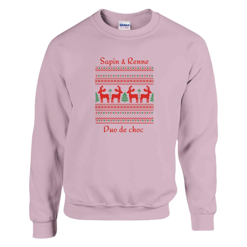 Sweat unisexe Noël - Sapin et renne - 10 Couleurs disponibles