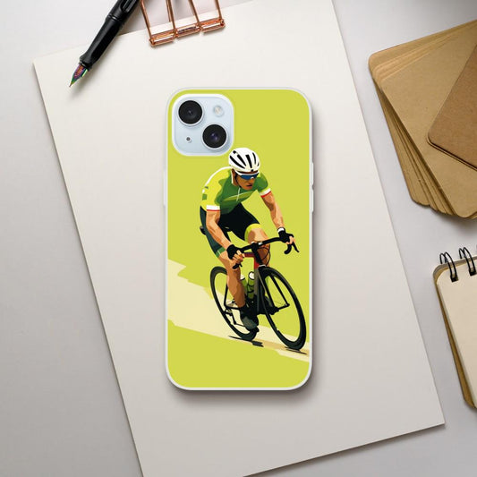 Coque Téléphone Transparente Tour de France – Protection Flexible et Moderne - Maillot vert