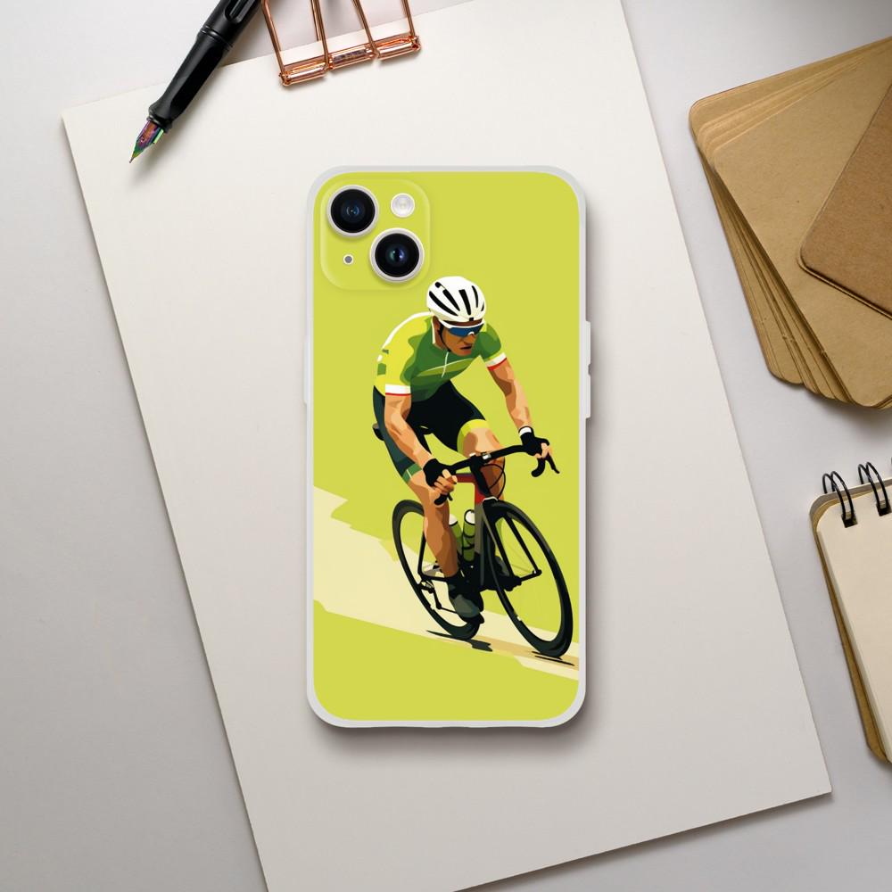 Coque Téléphone Transparente Tour de France – Protection Flexible et Moderne - Maillot vert